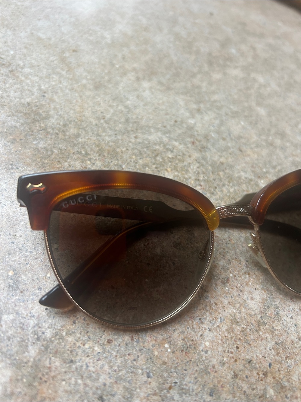 Gucci Tortoiseshell Cat Eye Sunglasses with Dark Lenses - Picture 2 of 5
